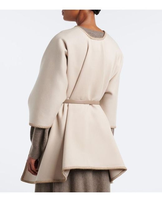 Max Mara Natural Virgin Wool Cape