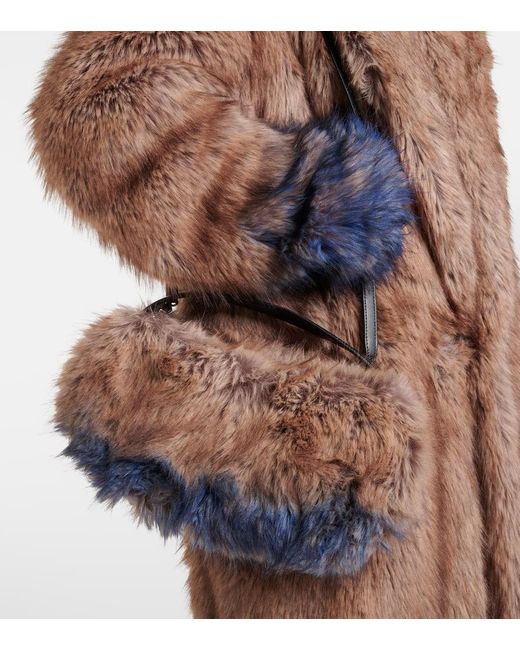 Coperni Brown Schultertasche Sound Swipe Aus Faux Fur