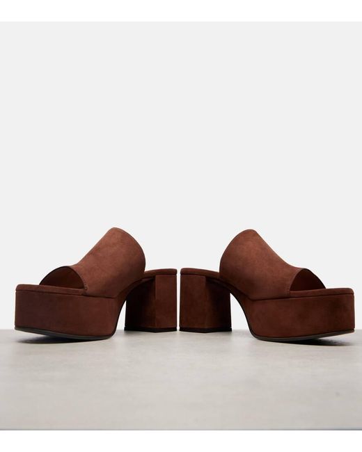 Gianvito Rossi Brown Suede Platform Mules