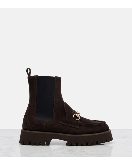 Gucci Black Sylke Suede Chelsea Boots