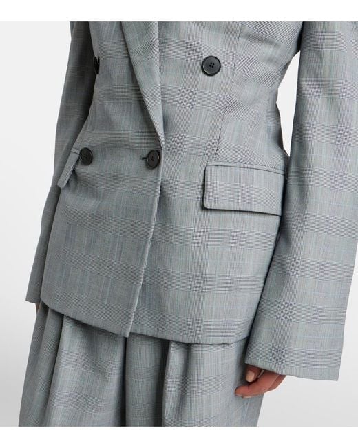Givenchy Gray Checked Wool Jacket