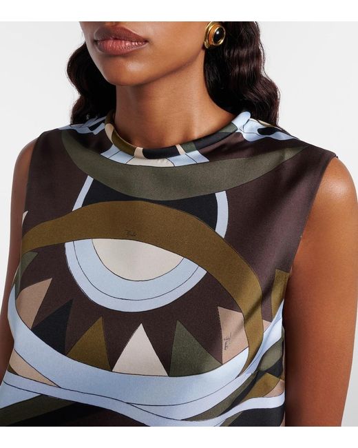 Emilio Pucci Black Vivara Silk Twill Minidress