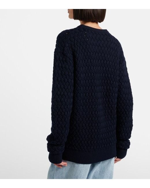 Bottega Veneta Blue Intrecciato Wool Sweater