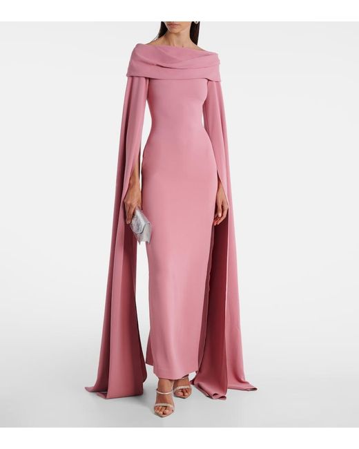 Solace London Pink Nuri Draped Gown