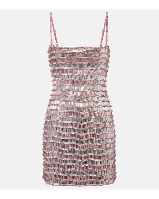 Rachel Gilbert Pink Zeph Embellished Minidress