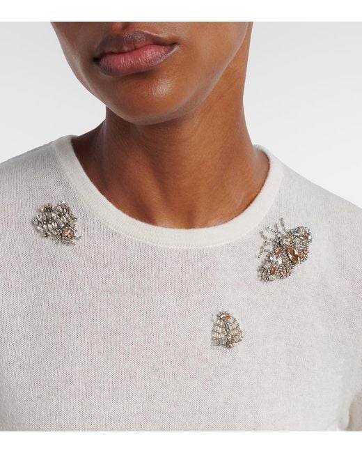 Erdem Natural Embellished Top