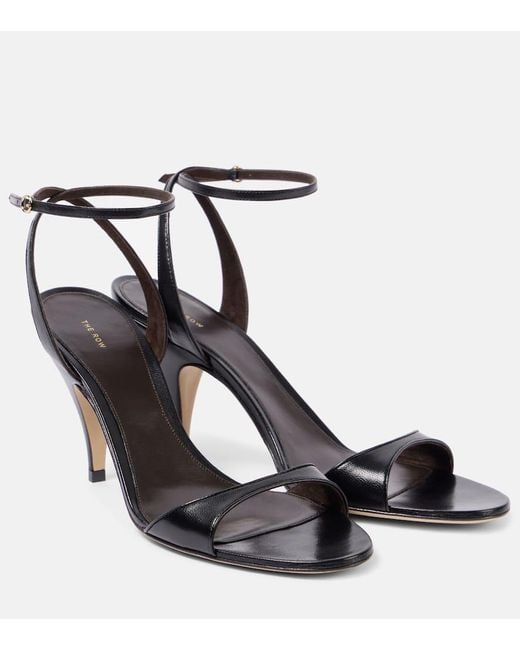 The Row Black Sandalen Vika 80 Aus Leder
