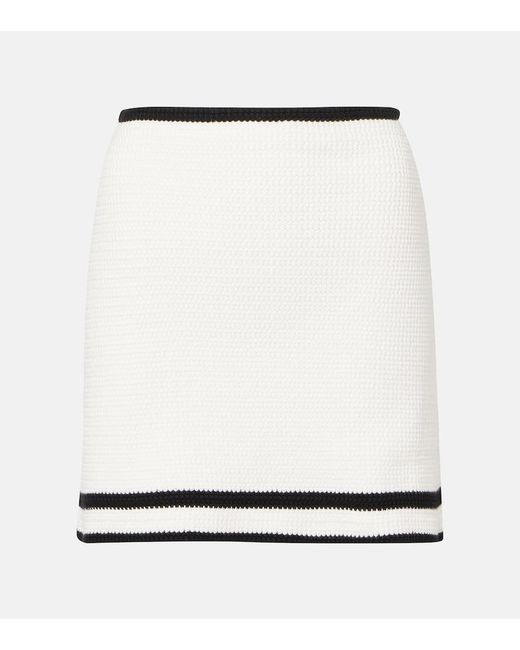Nina Ricci White Cotton-Blend Tweed Miniskirt