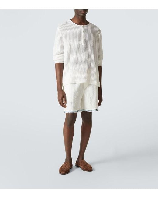 Commas Henley-Top in White für Herren
