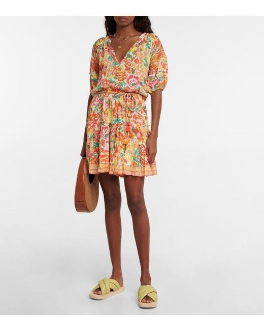 Poupette Orange Bona Tiered Minidress