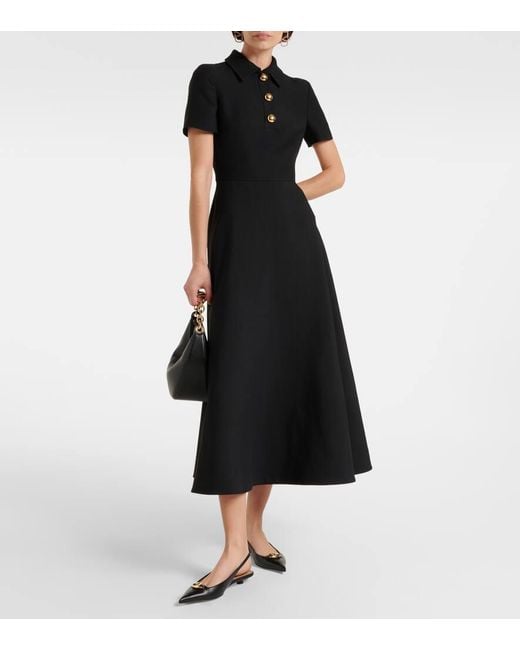 Valentino Black Midikleid Aus Crepe Couture