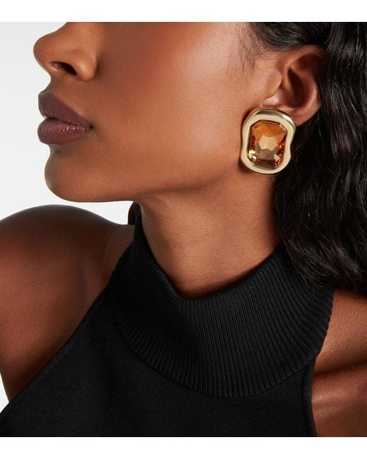 Boucles D'Oreilles Sculptural Crystal A Ornements Givenchy en coloris Metallic