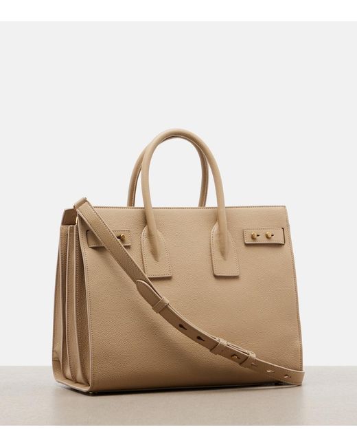 Saint Laurent Natural Sac De Jour Small Leather Tote Bag