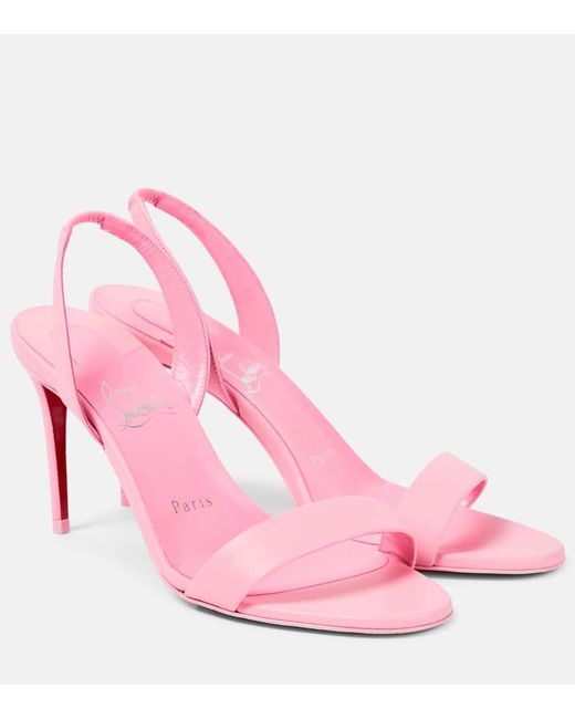 Christian Louboutin Pink O Marylin 85 Leather Slingback Sandals