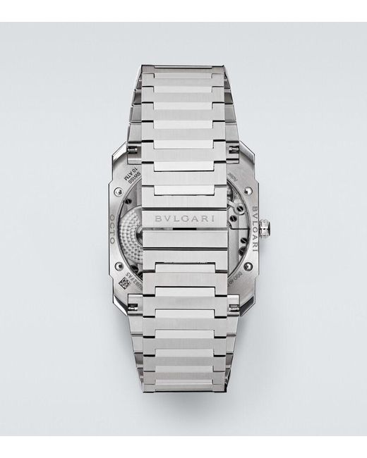 BVLGARI Gray Octo Finissimo Stainless Steel Watch for men