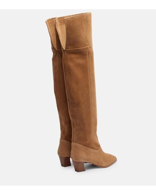 Aquazzura Brown Nomad 50 Suede Over-The-Knee Boots