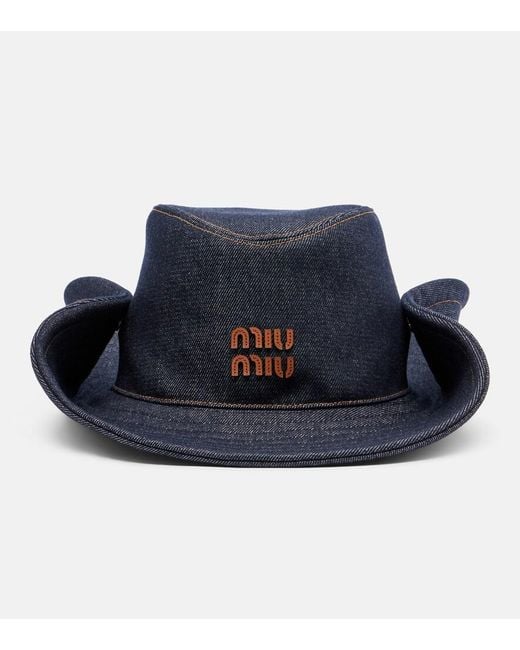 Miu Miu Blue Denim Cowboy Hat