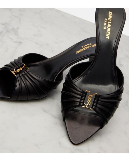 Saint Laurent Black Babylone 60 Leather Mules