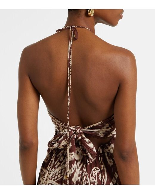 Poupette White Carla Beaded Halterneck Maxi Dress