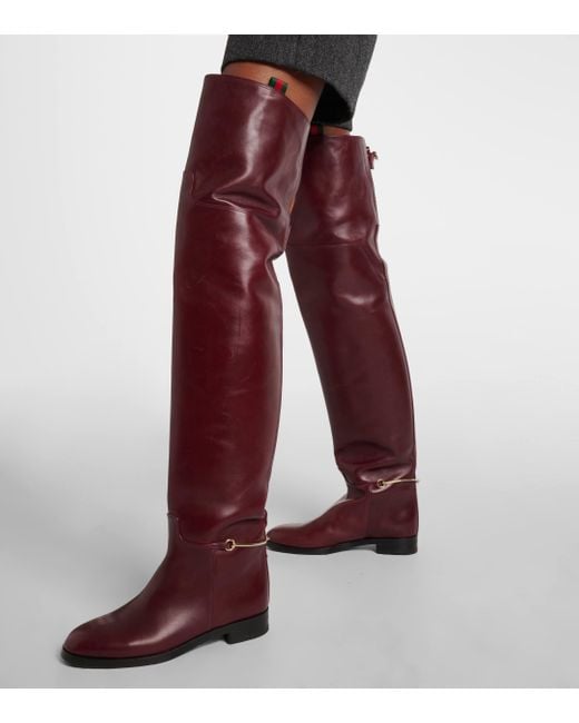 Gucci Red Leather Over-the-knee Boots