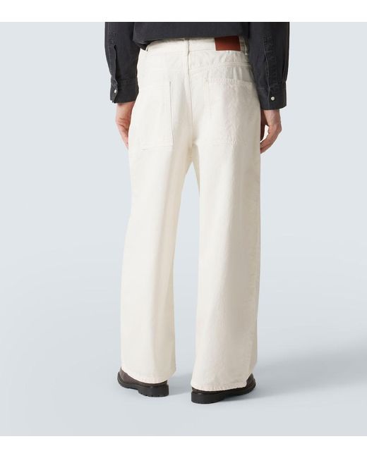 Studio Nicholson White Paolo Barrel-Leg Jeans for men