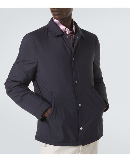 Brunello Cucinelli Blue Technical Jacket for men