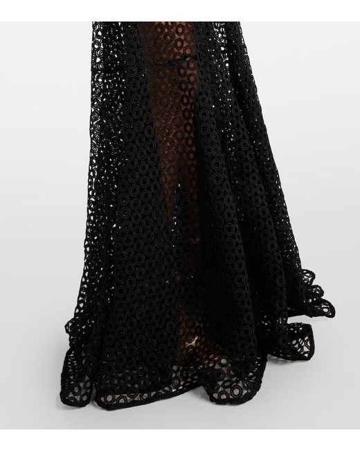 David Koma Black Macrame Gown