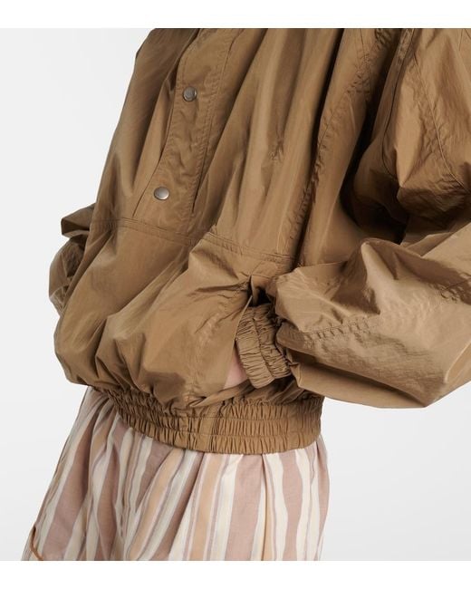 Saint Laurent Brown Gathered Canvas Jacket