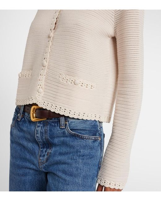 FRAME Natural Crochet-Trimmed Wool-Blend Jacket