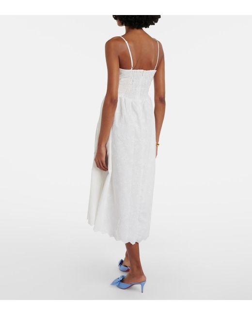 Faithfull The Brand White Tulla Broderie Anglaise Midi Dress