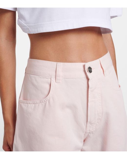 Alaïa Pink High-Rise Barrel-Leg Jeans