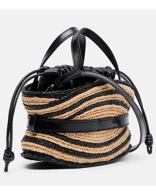 Borsa A Mano A Righe di Balmain in Black