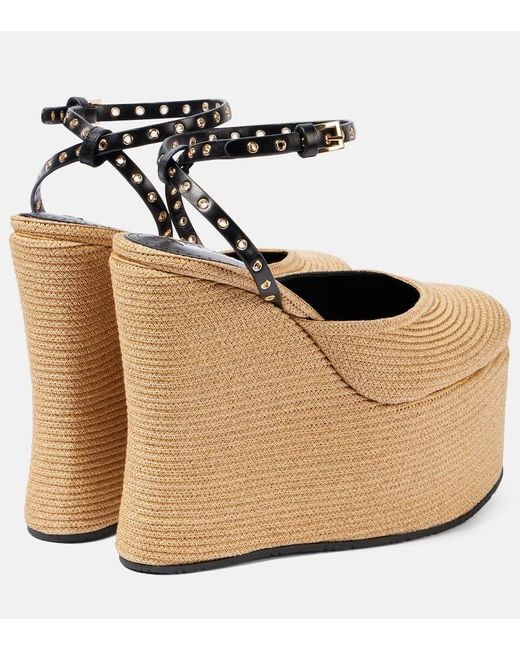 Alaïa Natural 'La Wedge' Heeled Sandals