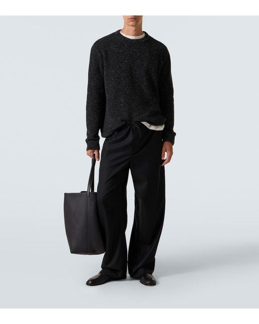 The Row Black Xon Virgin Wool Wide-Leg Pants for men