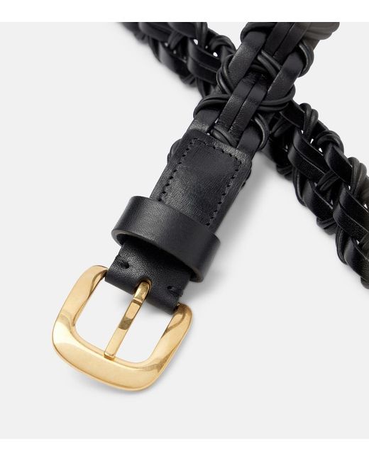 The Row Black Cord Woven Leather Belt
