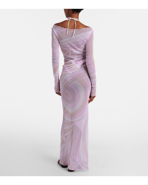 Emilio Pucci Pink Iride Tulle Maxi Skirt