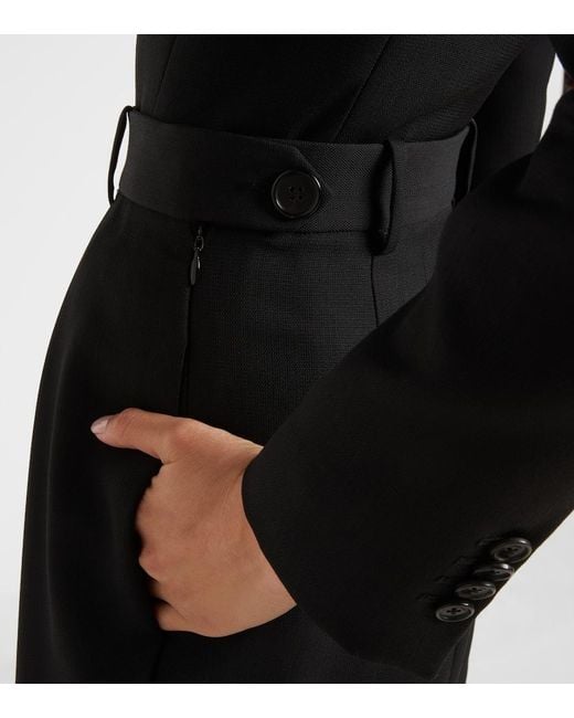 Khaite Black Dugan Wool Tapered Pants