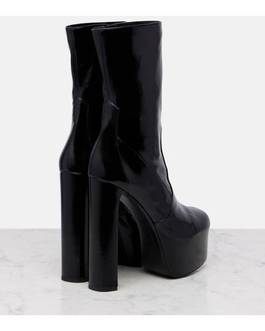 Bottines A Plateau Billy 95 En Cuir Saint Laurent en coloris Black