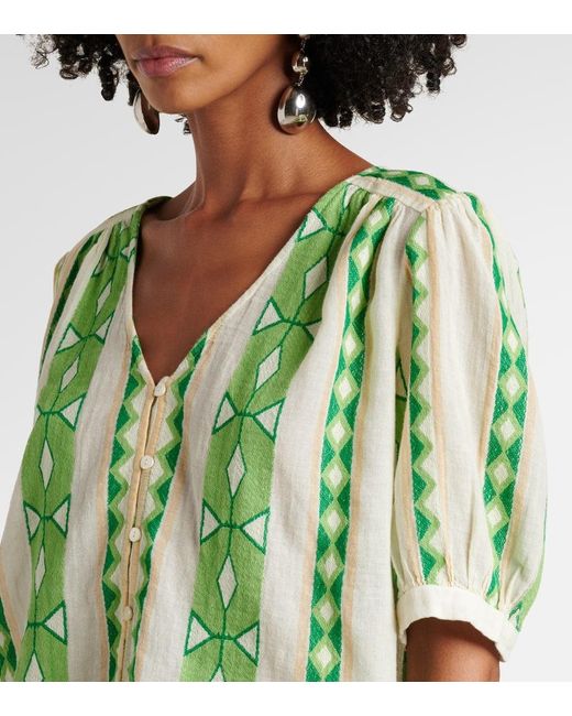 Velvet Green Bluse Marissa Aus Baumwoll-Jacquard