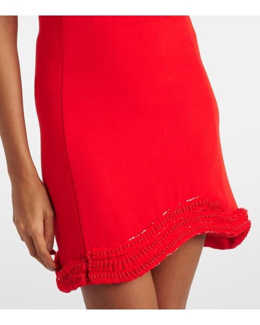 Vestido Corto Saskia De Crepe Jonathan Simkhai de color Red