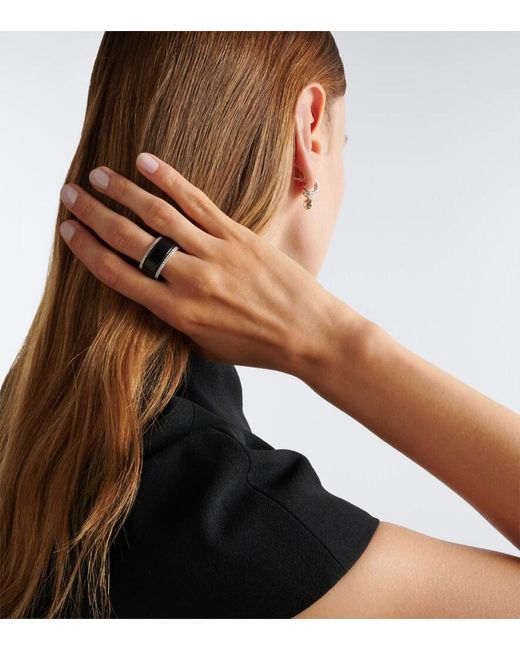 Suzanne Kalan White Midi 18Kt Tech Ring Jackets With Diamonds