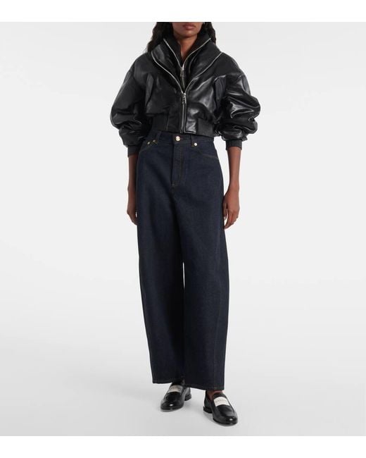 Givenchy Black Leather Bomber Jacket