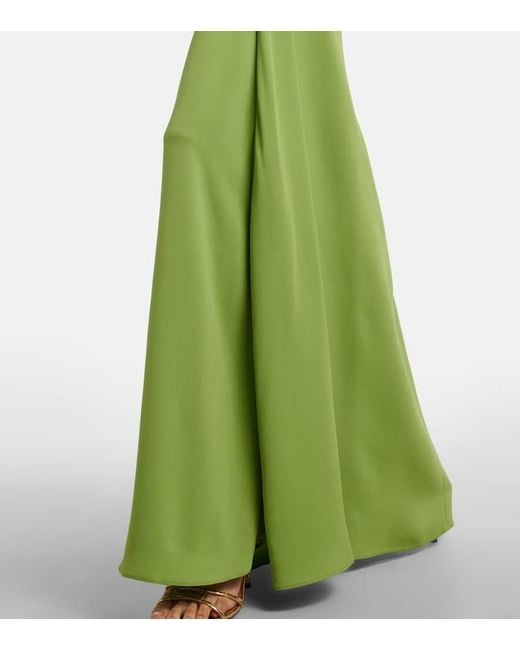 Christopher Esber Green Fusion Gathered Ribbed-Knit Gown