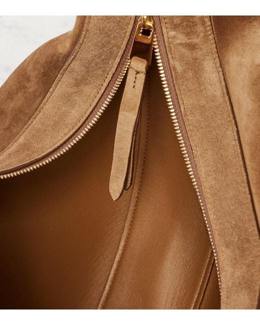 Khaite Brown Augustina Suede Shoulder Bag