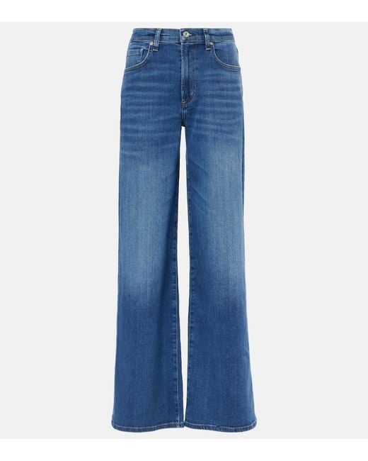 Citizens of Humanity Blue Mid-Rise Wide-Leg Jeans