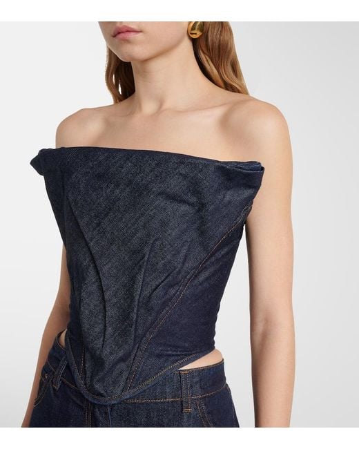 Magda Butrym Blue Re25 Denim Corset Top