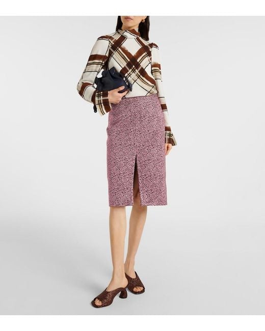Dries Van Noten Purple Shelda Midi Skirt