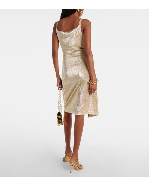 Rabanne Natural Ruched Lurex Minidress