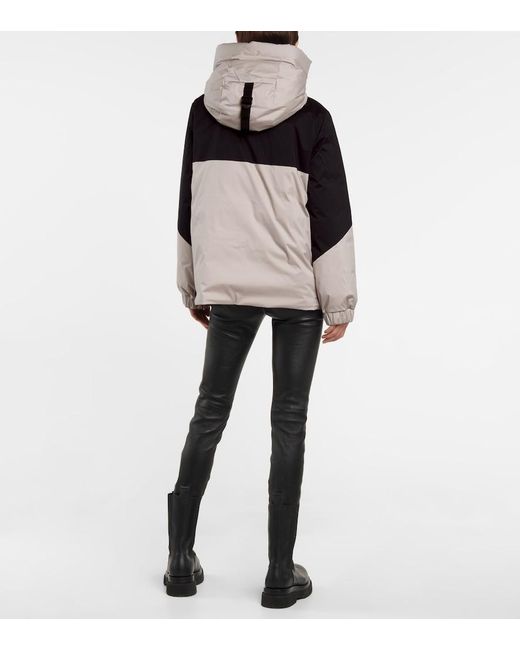 Moncler Gray Iberis Hooded Half-Zip Down Jacket