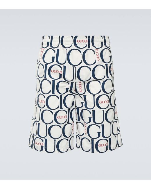Gucci Bedruckte Shorts in White für Herren